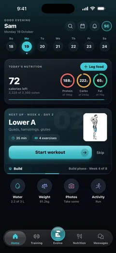 The Evolve app: your plan for today